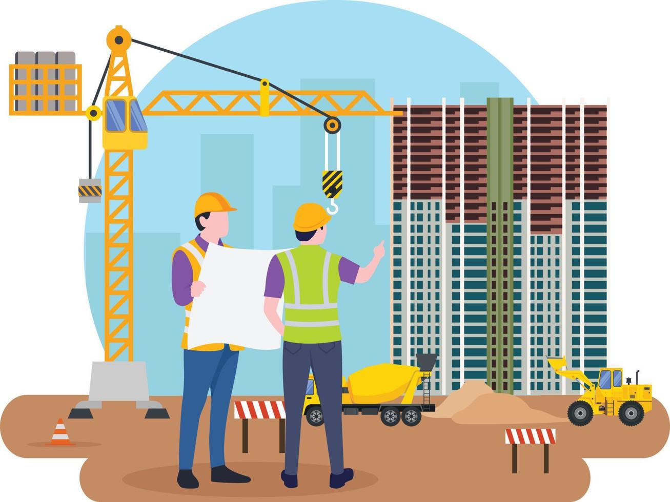 Construction real estate building project vector