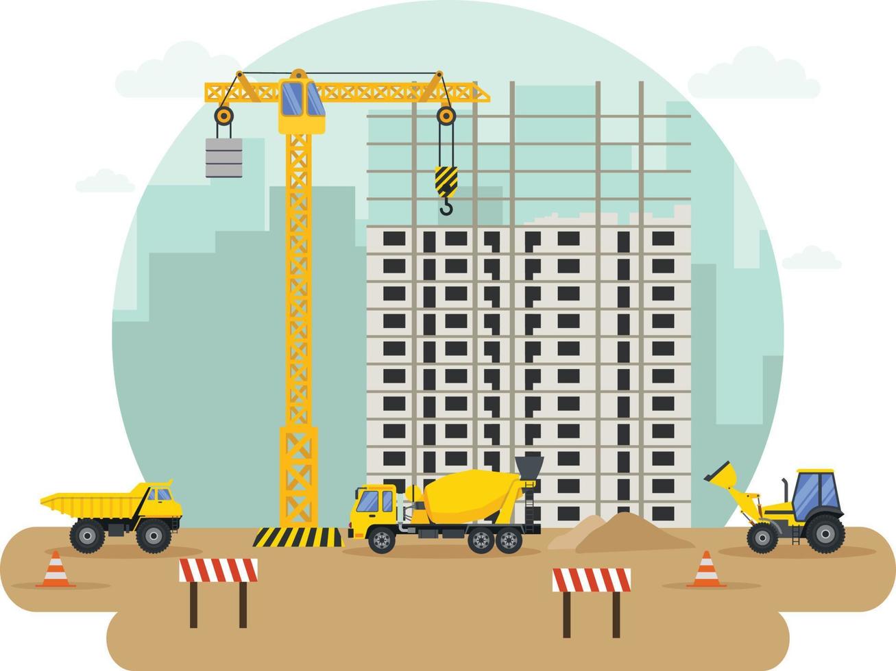 Construction real estate building project vector