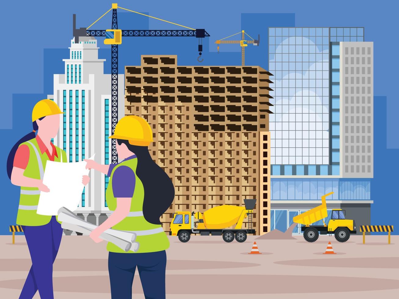 Construction real estate building project vector
