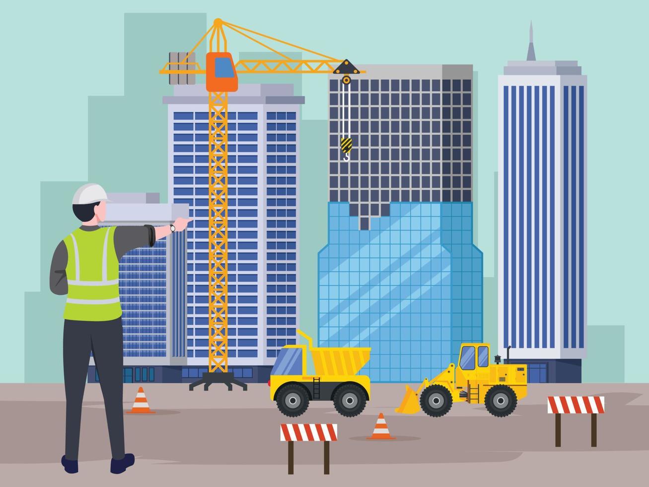 Construction real estate building project vector