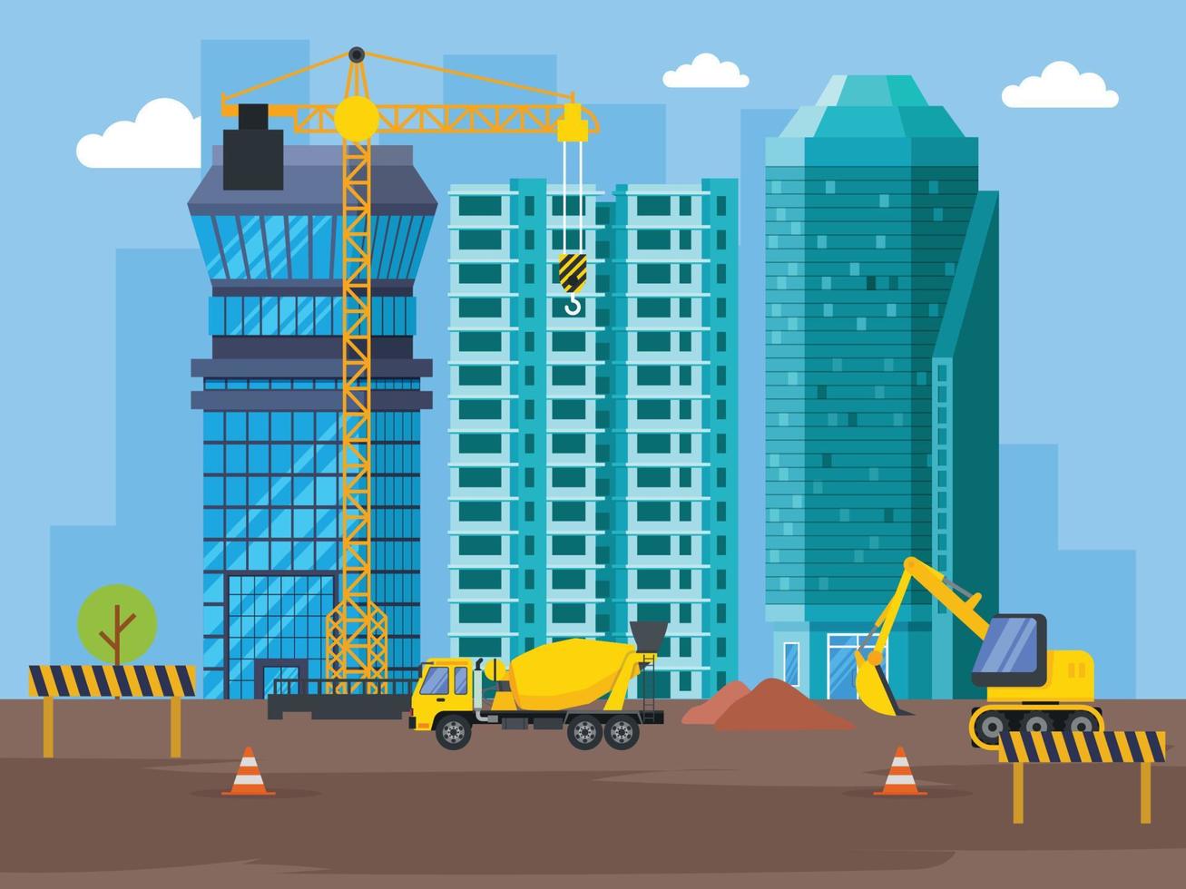 Construction real estate building project vector