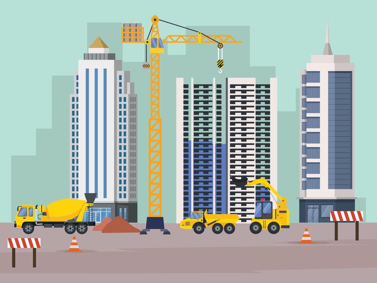 Construction real estate building project vector