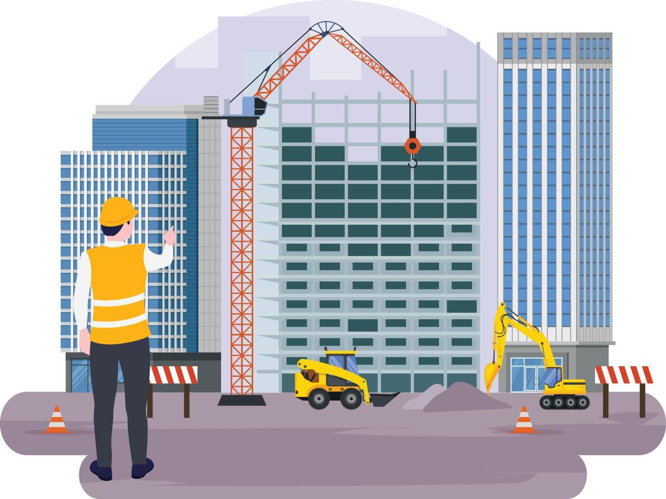 Construction real estate building project vector