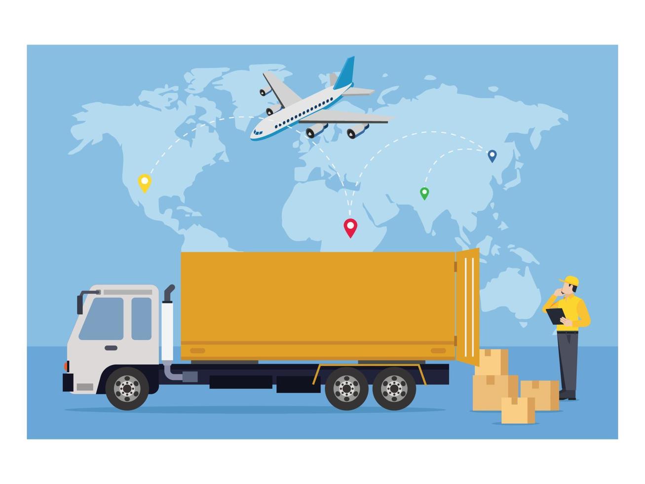 Shipping service airline transport illustration vector