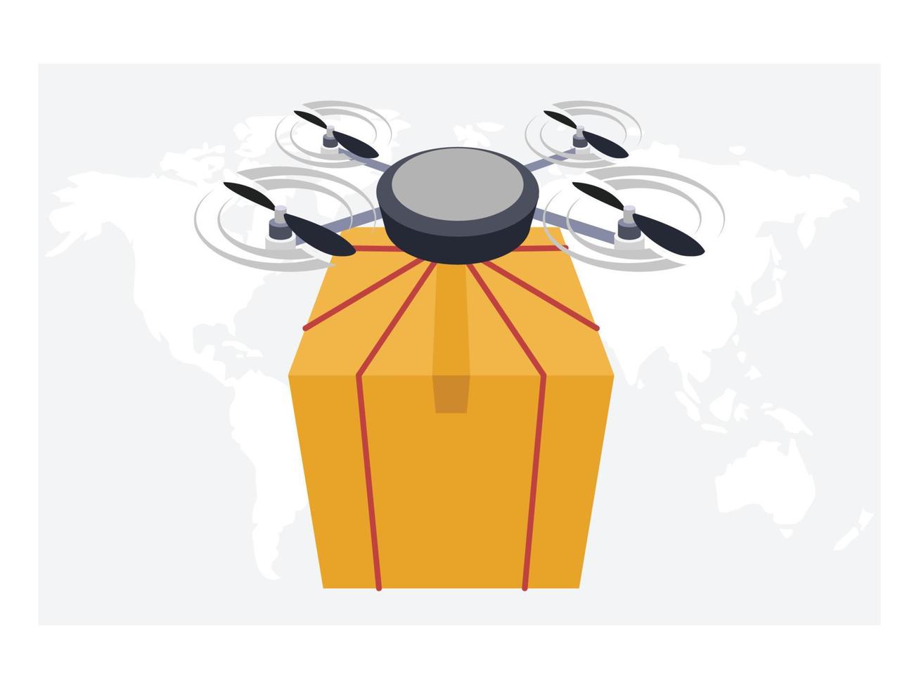 Drone delivery air cargo illustration vector