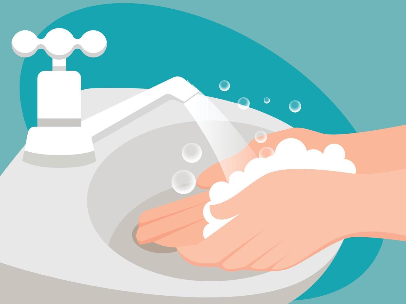 Covid-19 wash hand safe vector