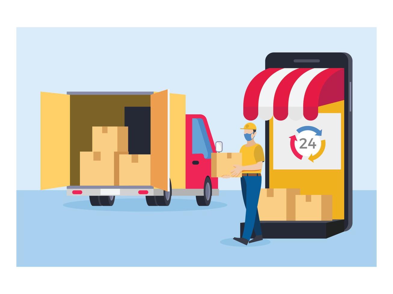 Same day delivery online shop vector