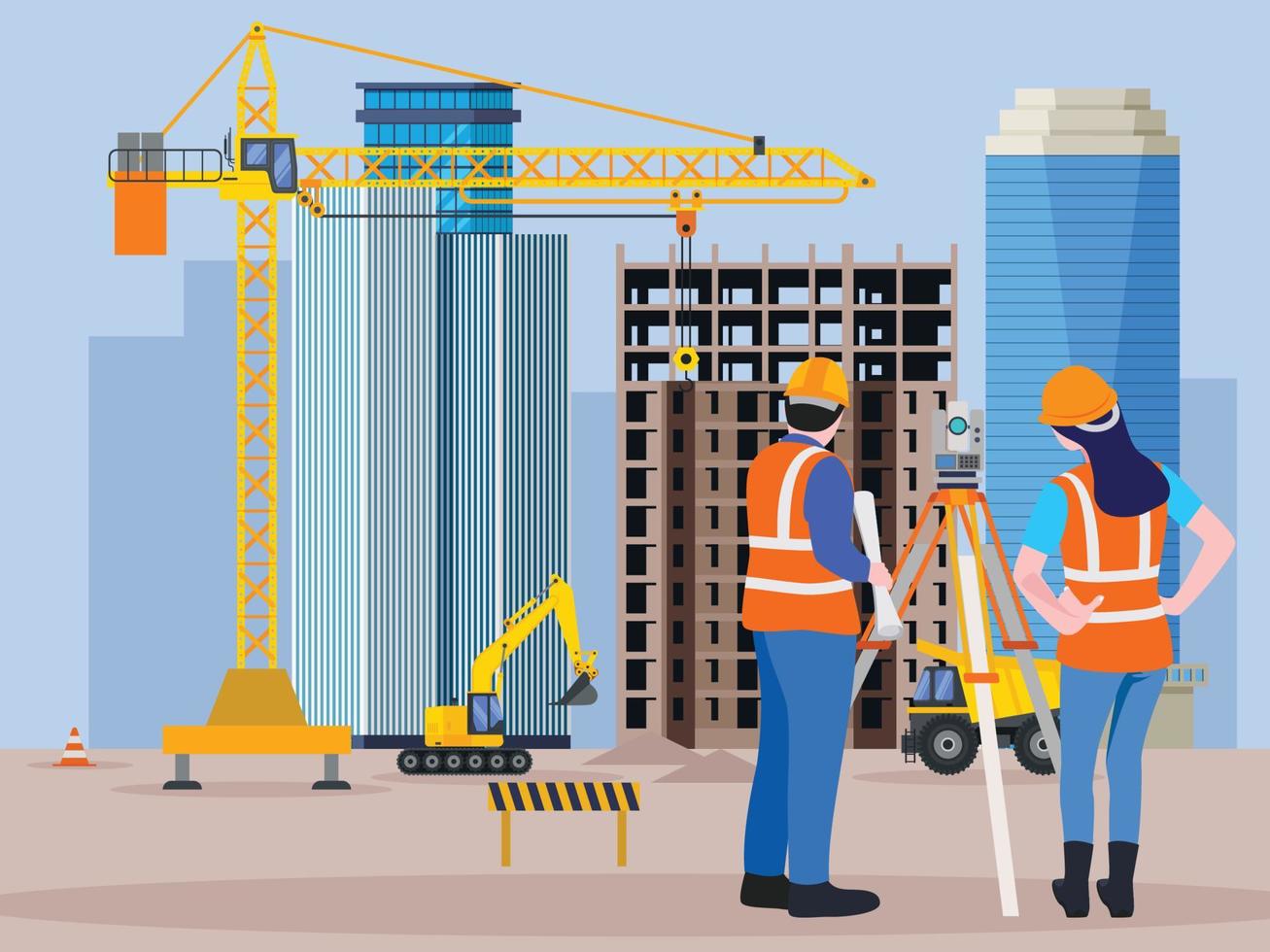 Construction real estate building project vector