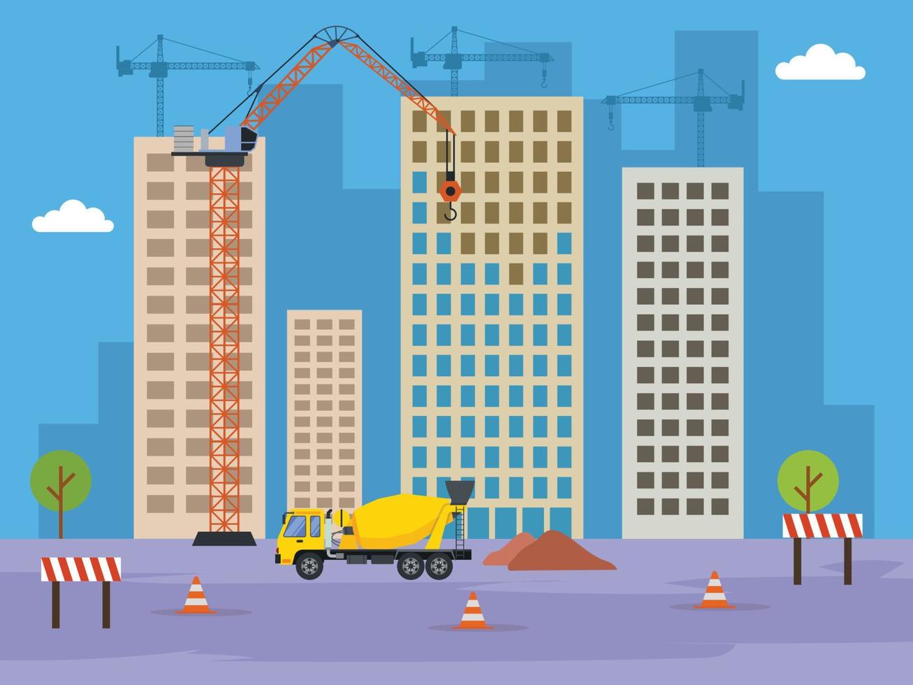 Construction real estate building project vector