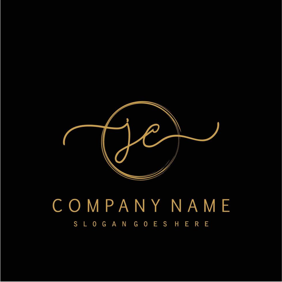 Initial JC handwriting logo with circle hand drawn vector