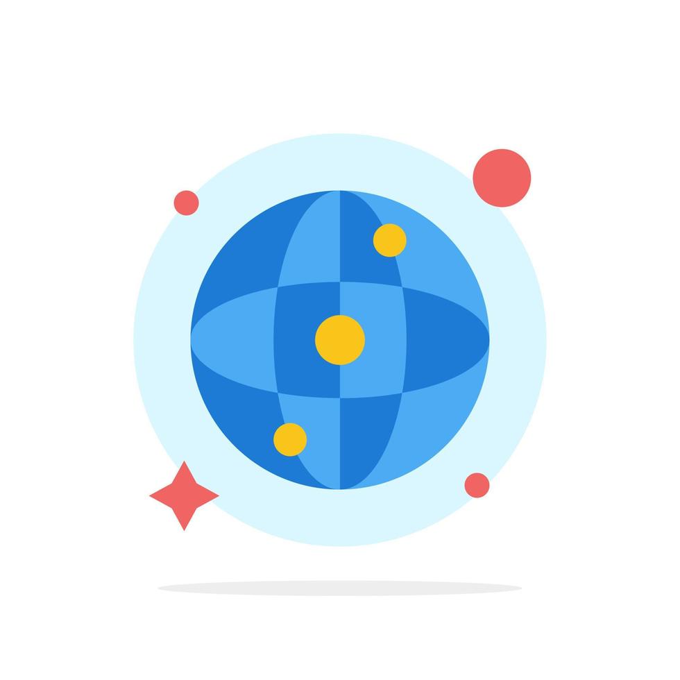 icono de color plano de fondo de círculo abstracto de red de mapa mundial vector