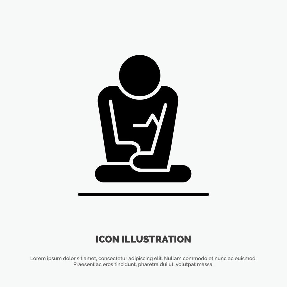 Fast Meditation Training Yoga solid Glyph Icon vector