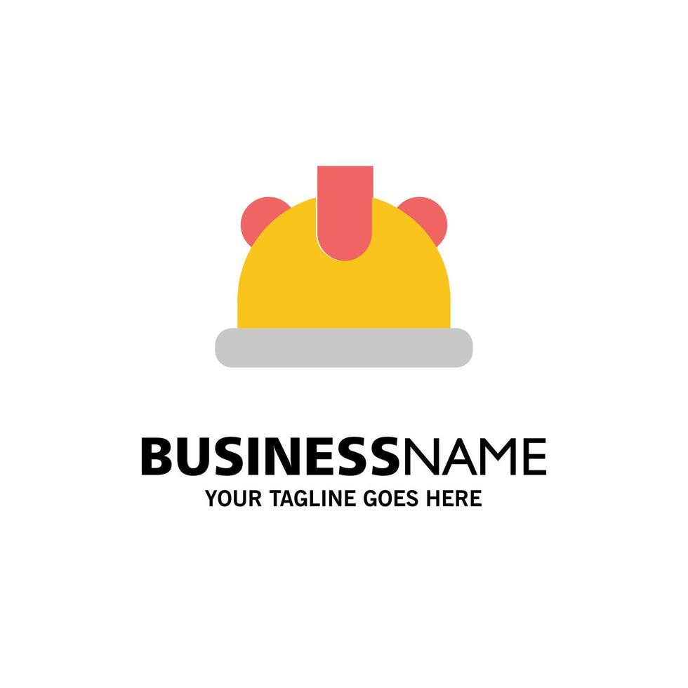 Building Construction Helmet Business Logo Template Flat Color vector