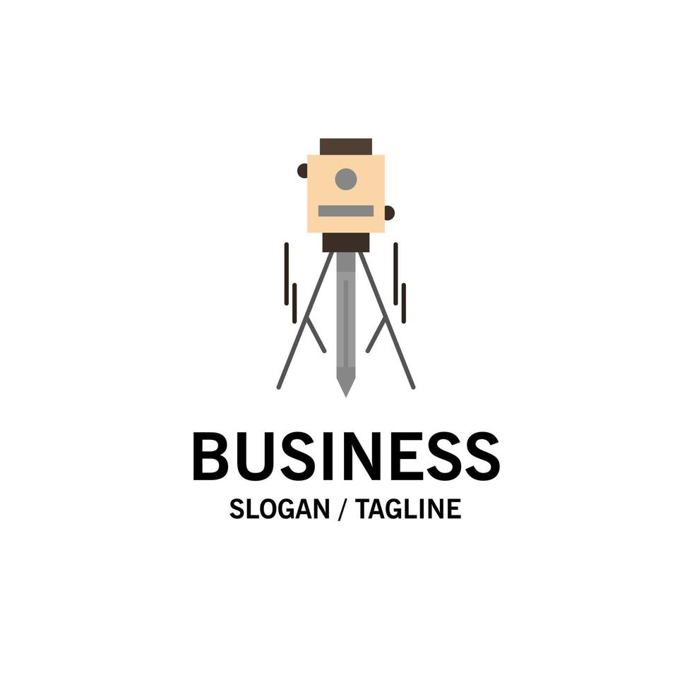 Laser Building Construction Level Tool Business Logo Template Flat Color vector