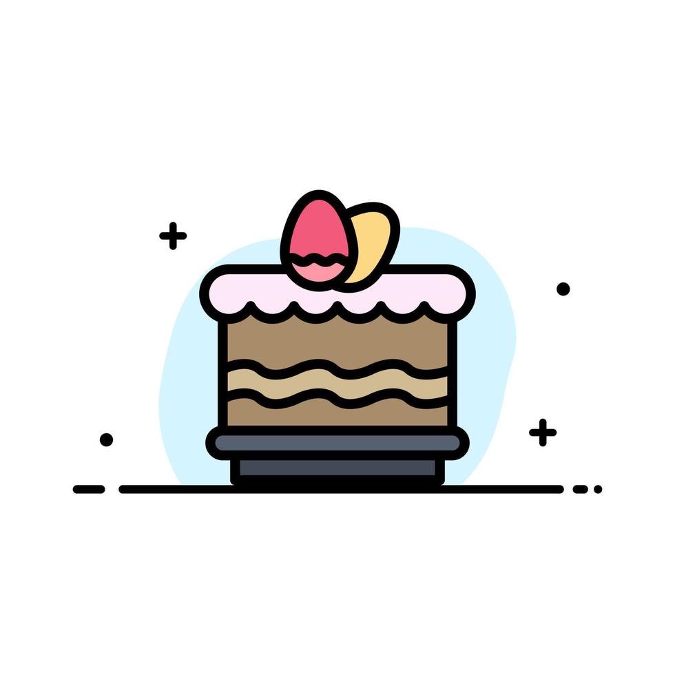 Crack Easter Eat Egg  Business Flat Line Filled Icon Vector Banner Template
