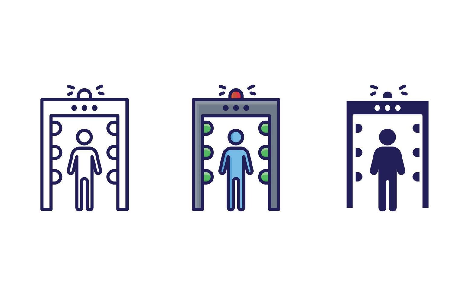 Security check line and glyph icon, vector illustration