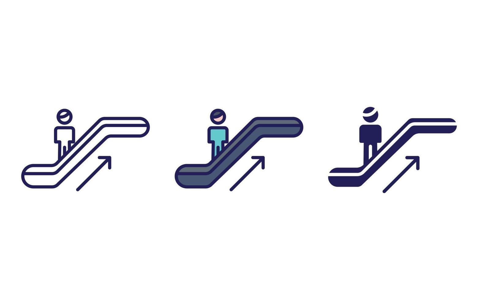 Escalator Up line and glyph icon, vector illustration