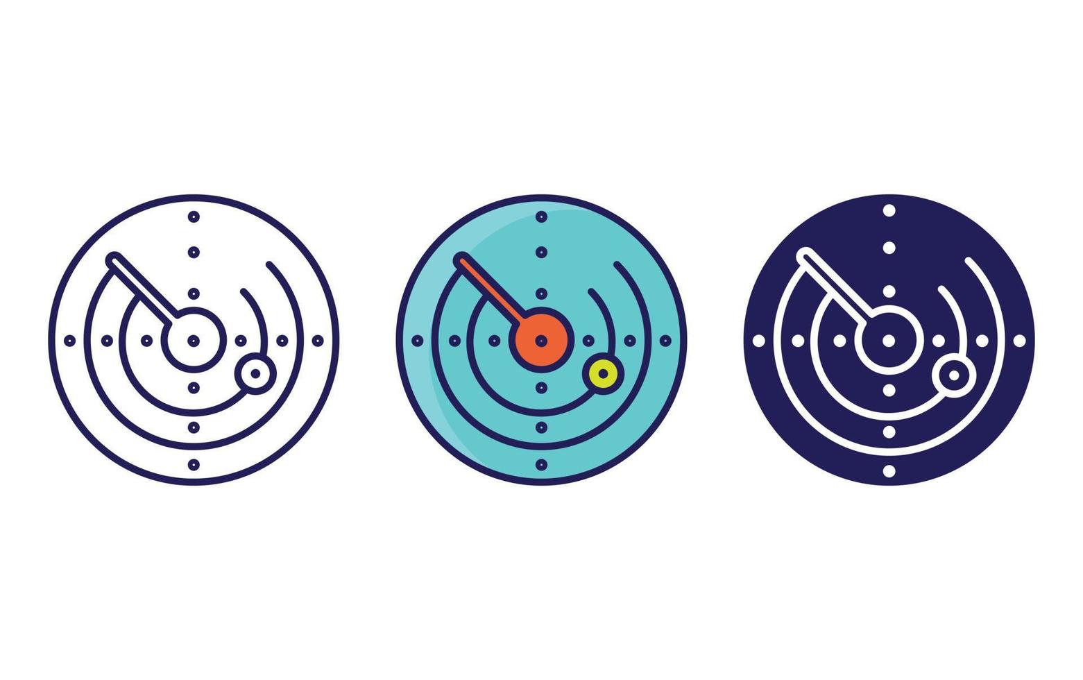 Radar line and glyph icon, vector illustration