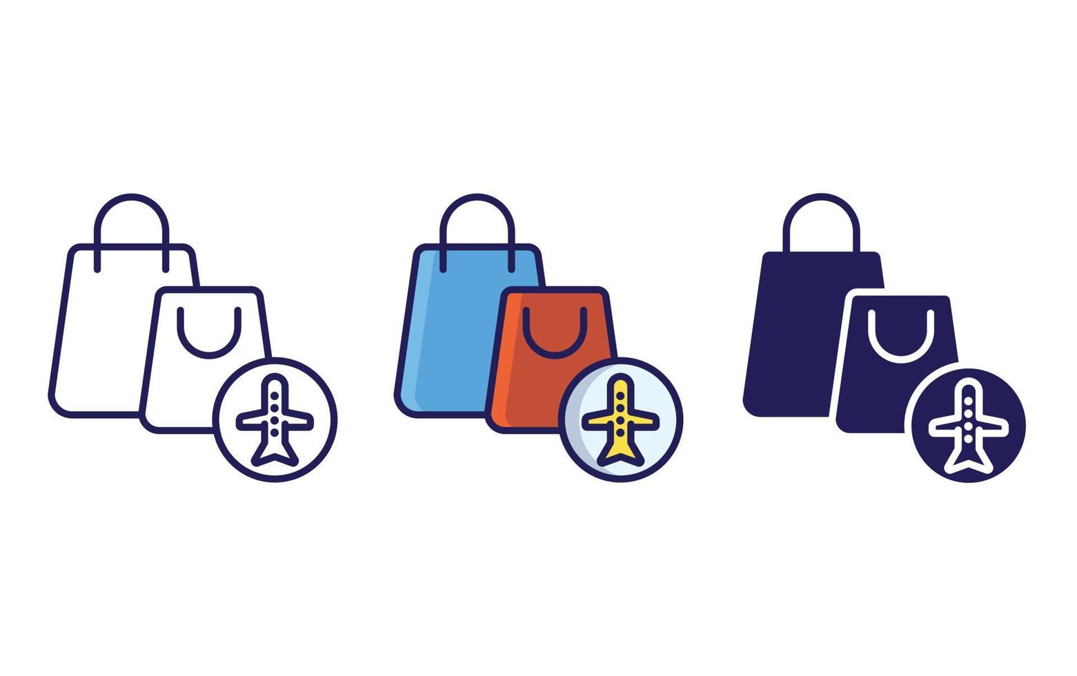 línea de bolsa libre de impuestos e icono de glifo, ilustración vectorial vector