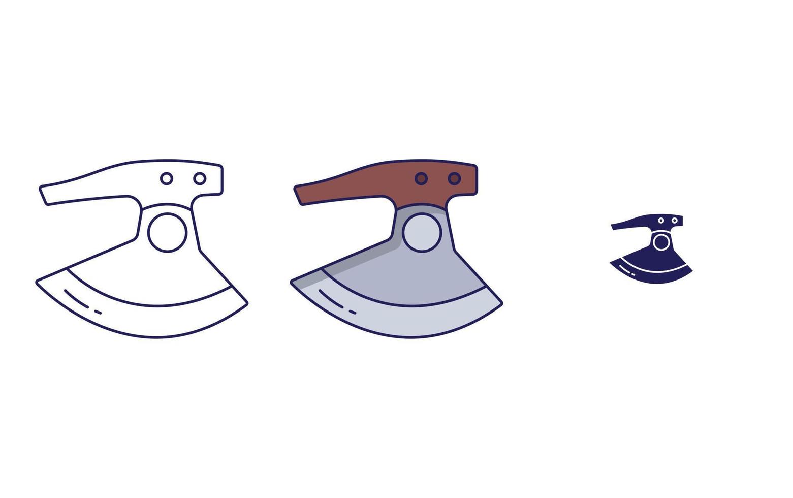 Ulu blade line and glyph icon, vector illustration