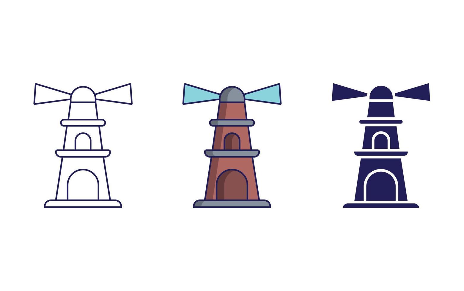 Lighthouse line and glyph icon, vector illustration