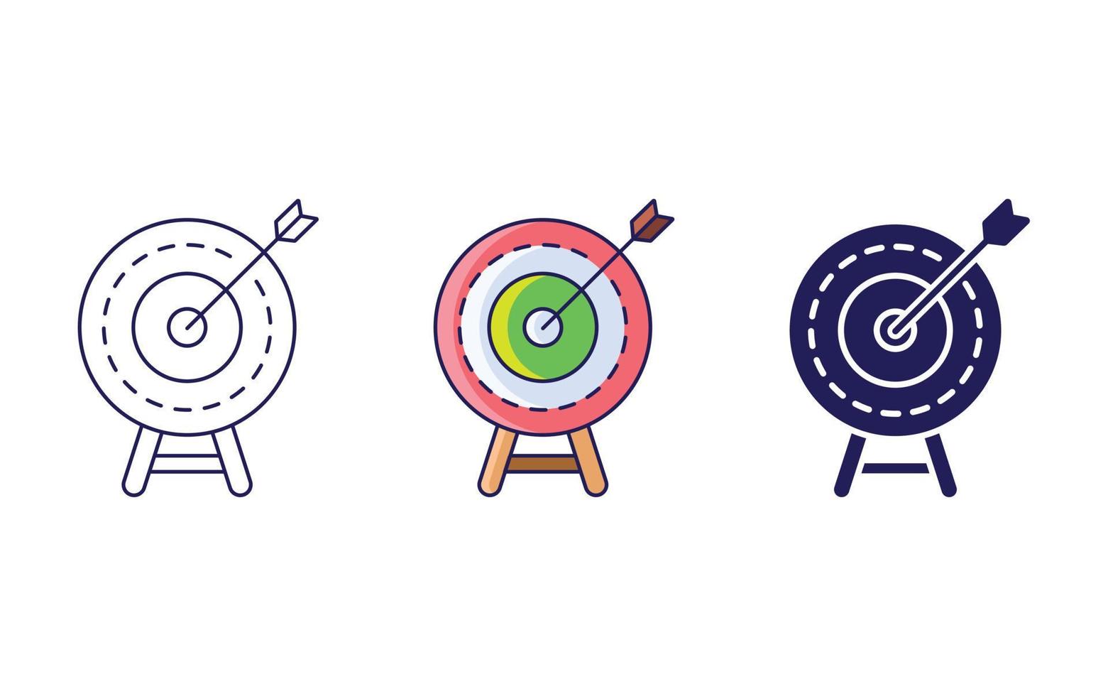 Archery line and glyph icon, vector illustration