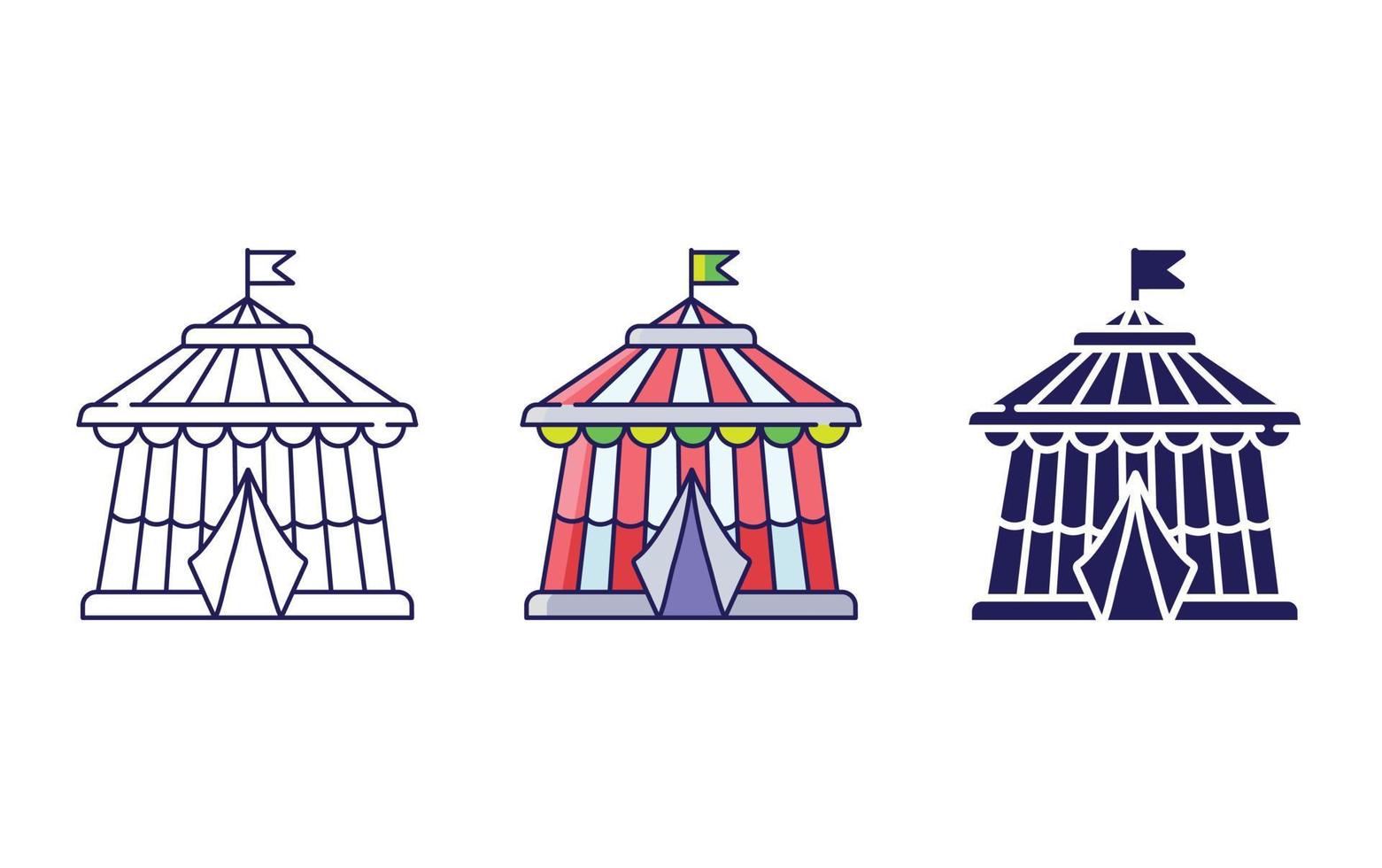 Circus Tent line and glyph icon, vector illustration