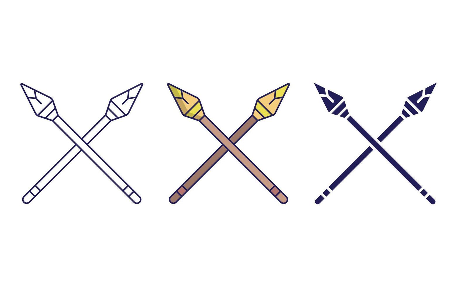 Spear line and glyph icon, vector illustration