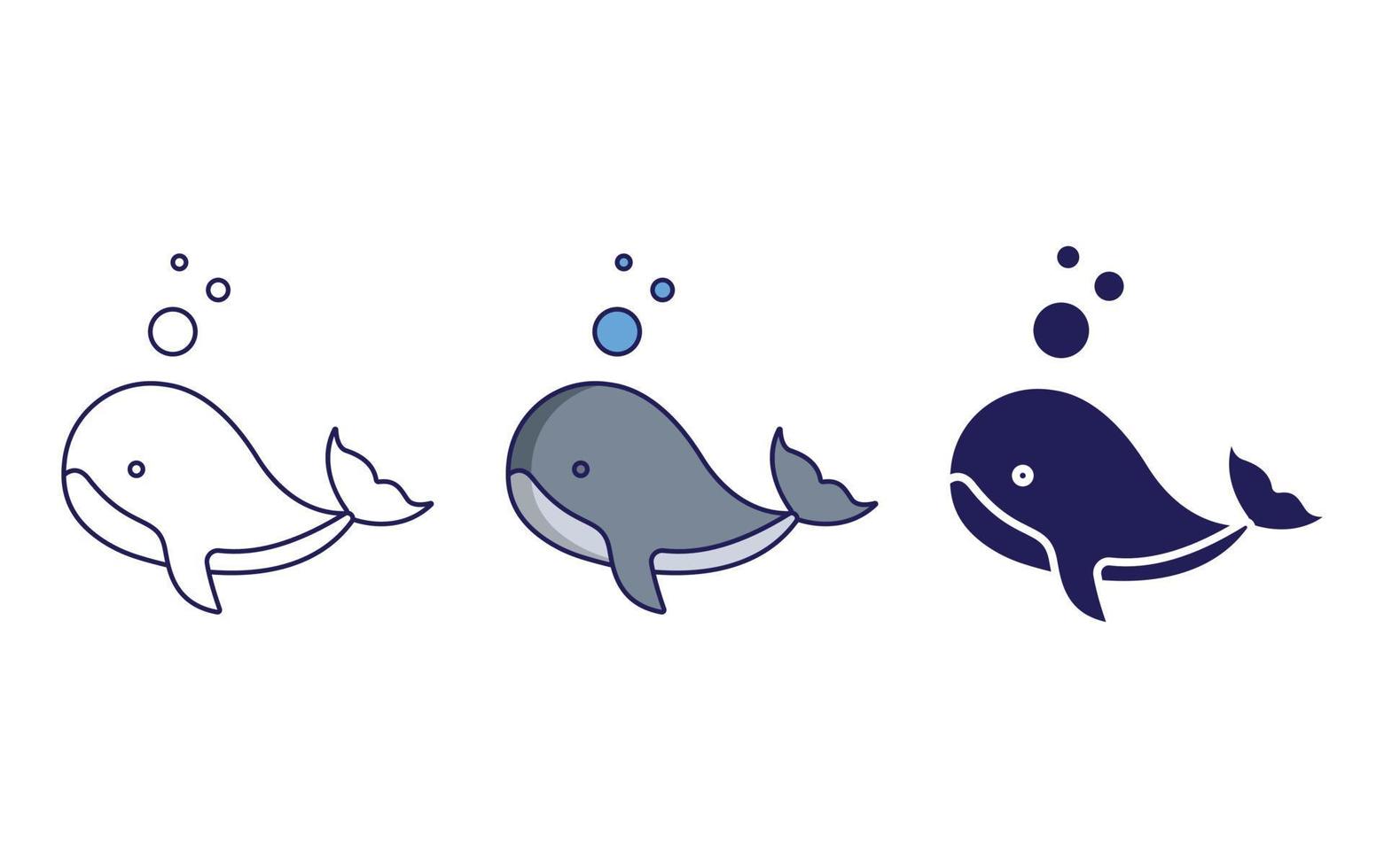 Whale line and glyph icon, vector illustration