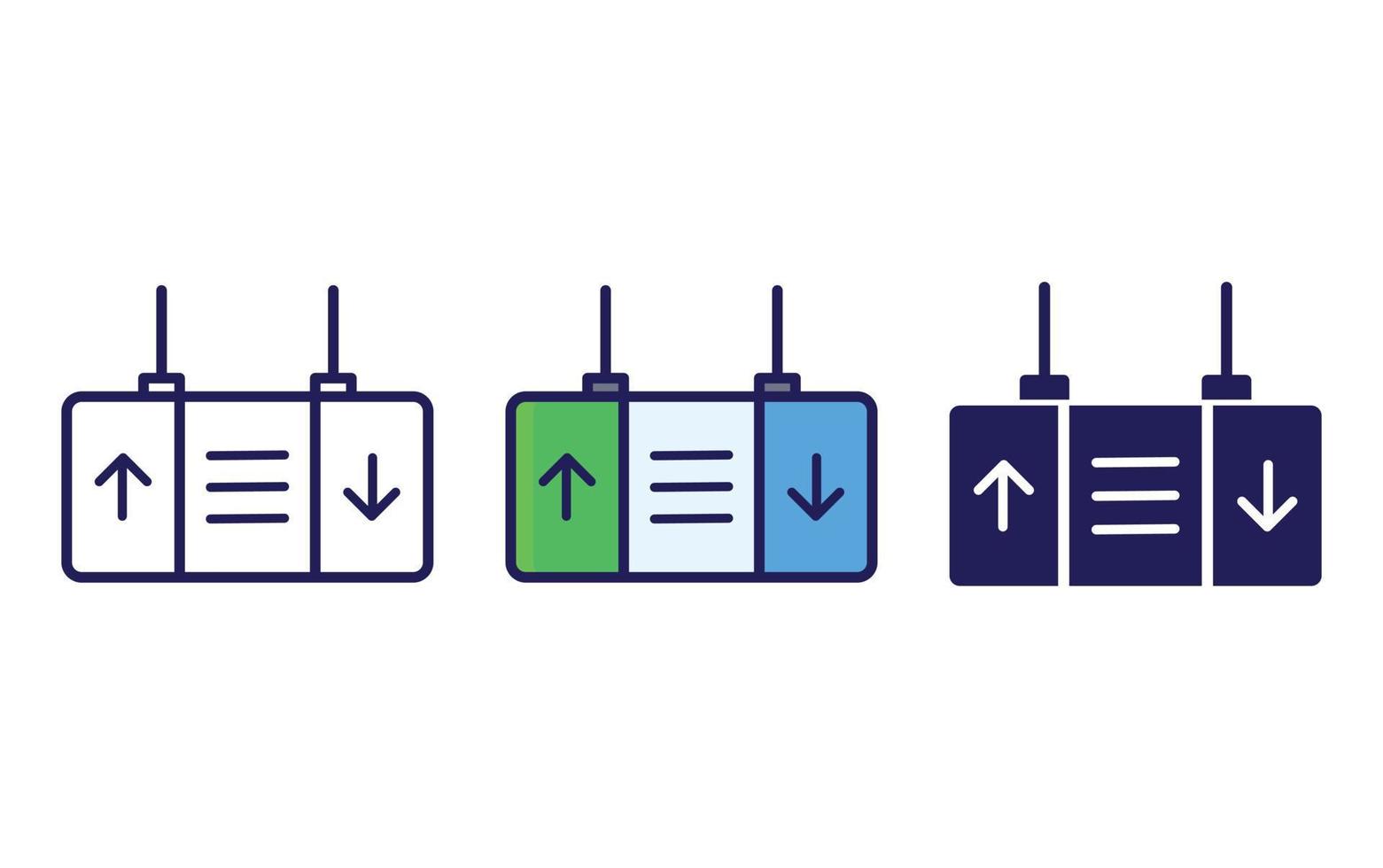 Sign Board, Info Display line and glyph icon, vector illustration