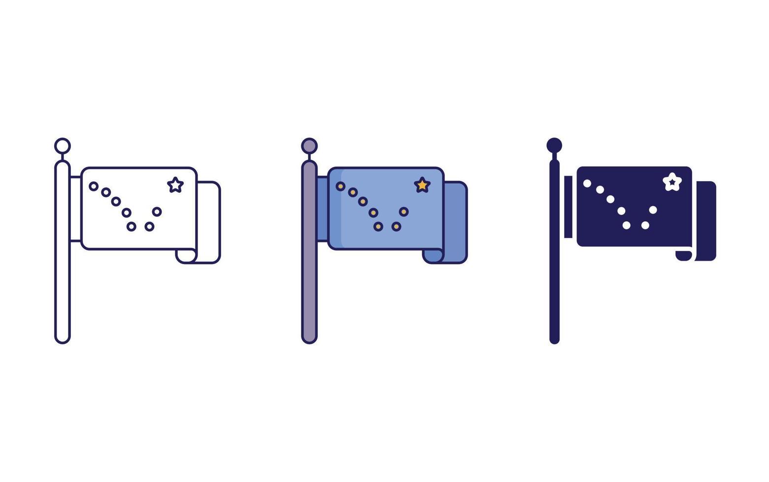 Alaska Flag line and glyph icon, vector illustration