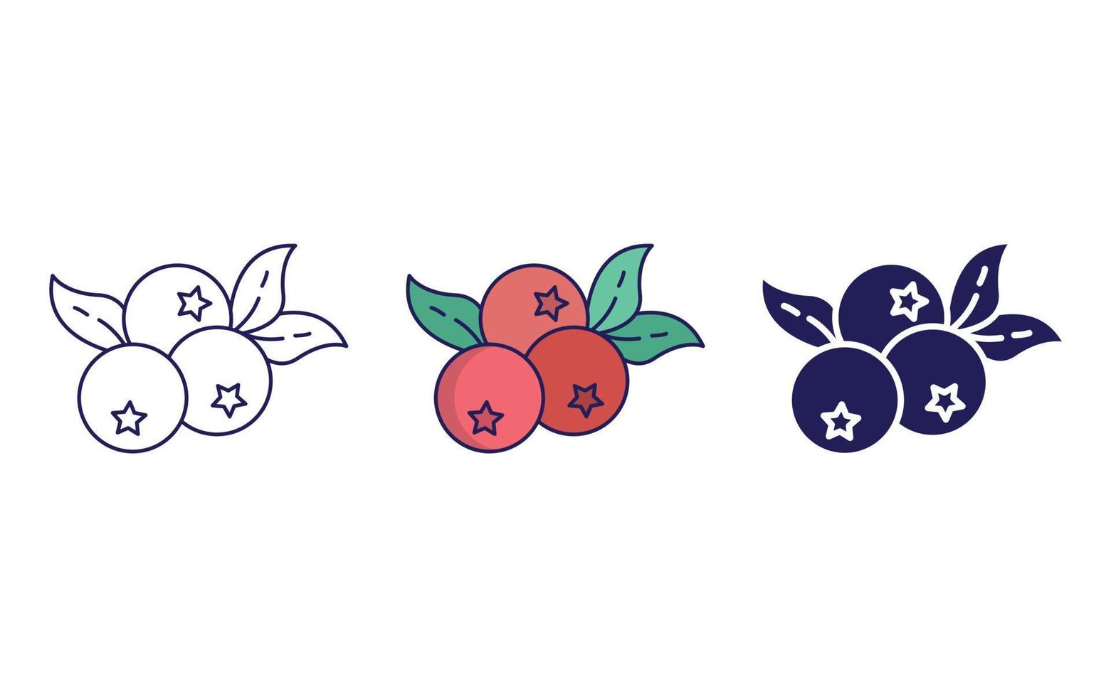 Blueberry line and glyph icon, vector illustration