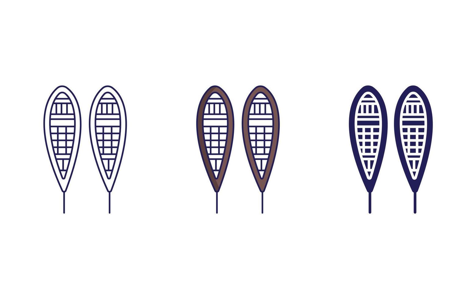 Snowshoes line and glyph icon, vector illustration
