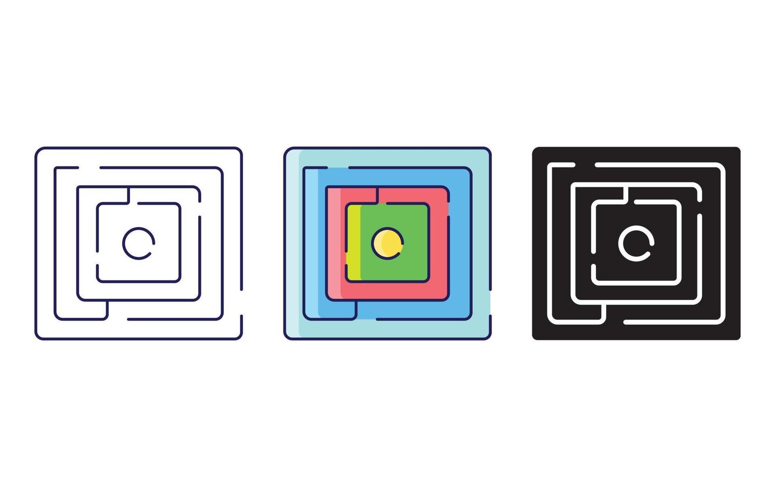 Maze line and glyph icon, vector illustration