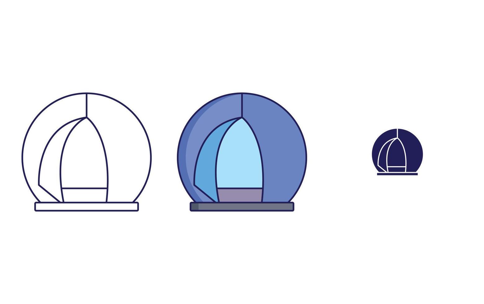 Teepee line and glyph icon, vector illustration