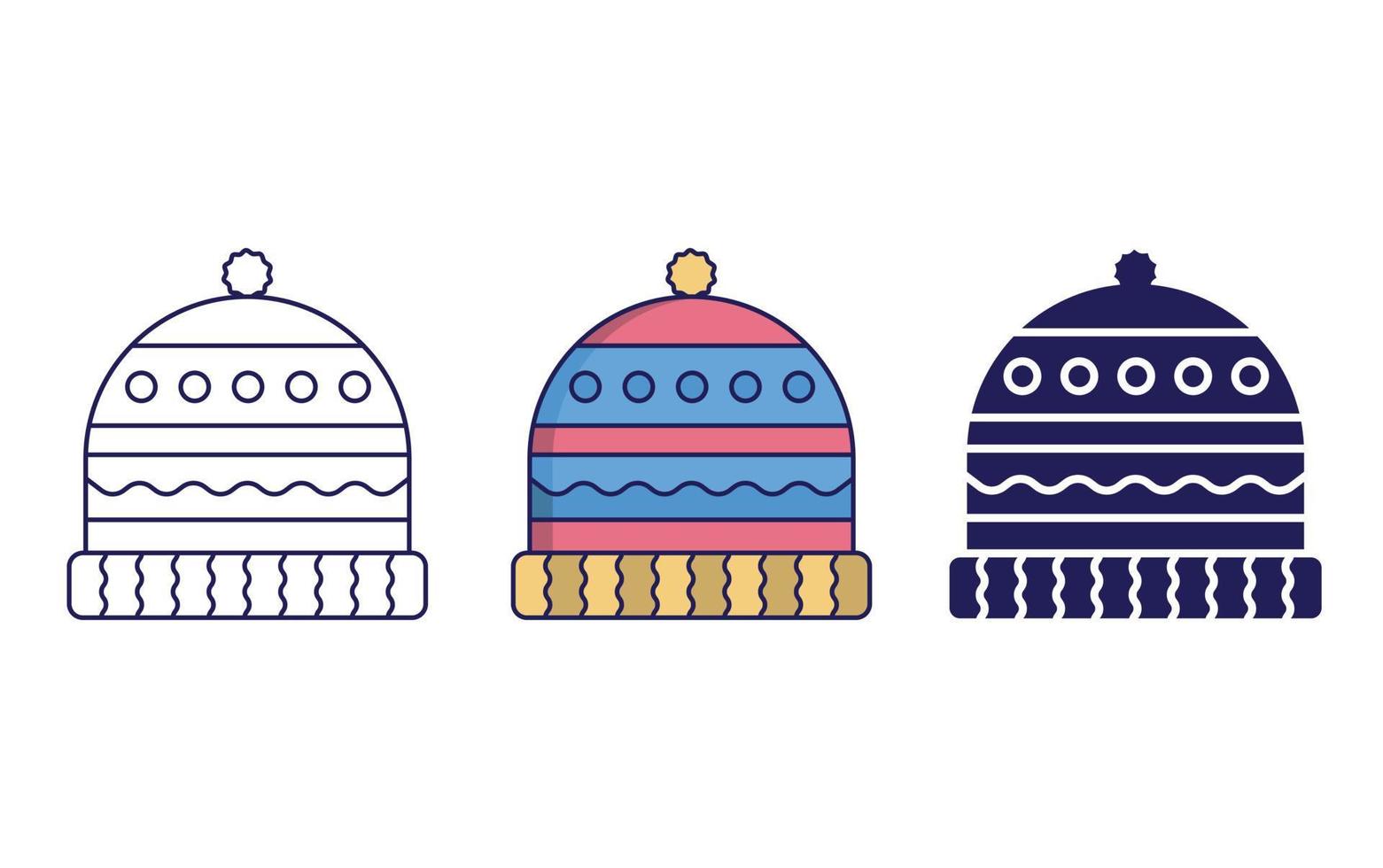 beanie línea e icono de glifo, ilustración vectorial vector