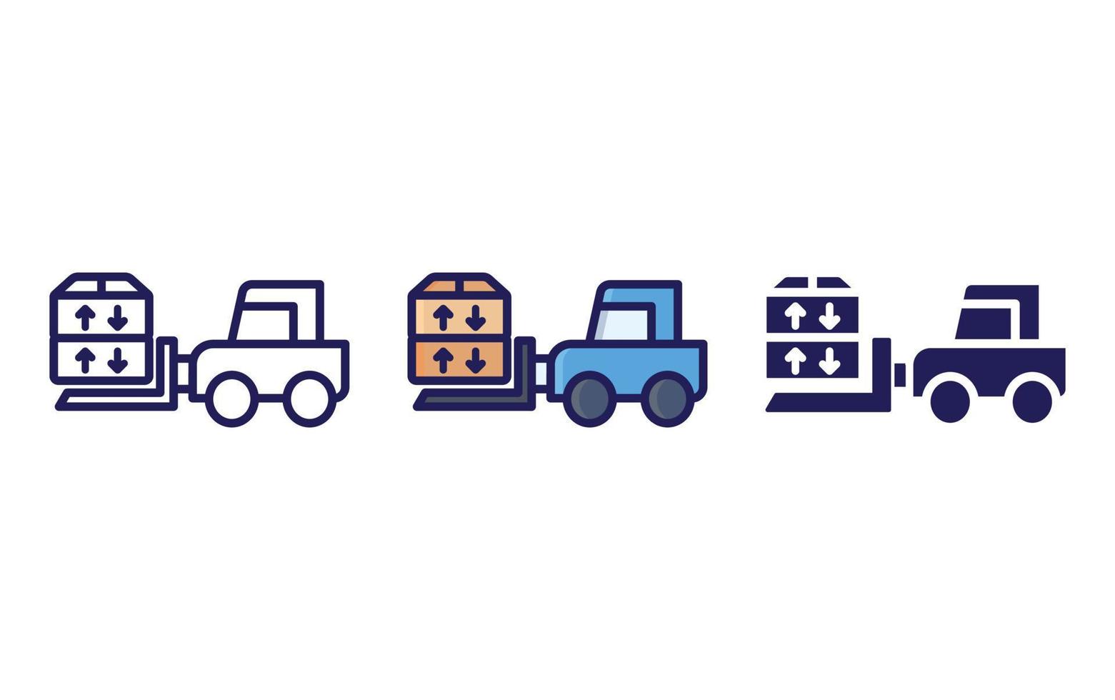 Tow, tractor, line and glyph icon, vector illustration