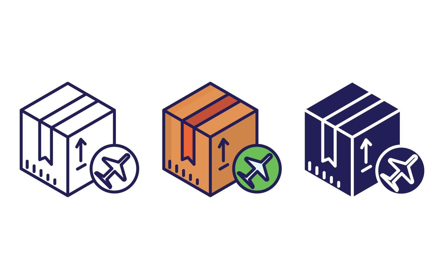 Shipping Box line and glyph icon, vector illustration