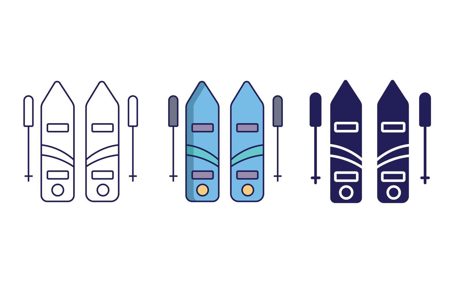 Ski board, Snowboard line and glyph icon, vector illustration