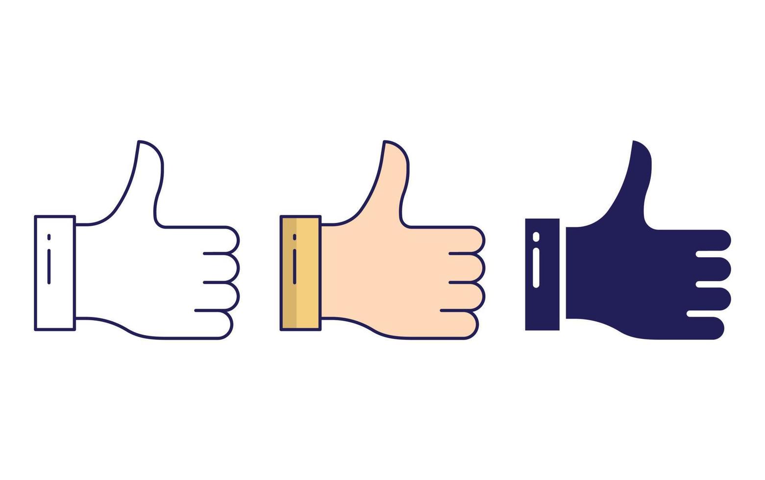 Thumbs Up, Like line and glyph icon, vector illustration