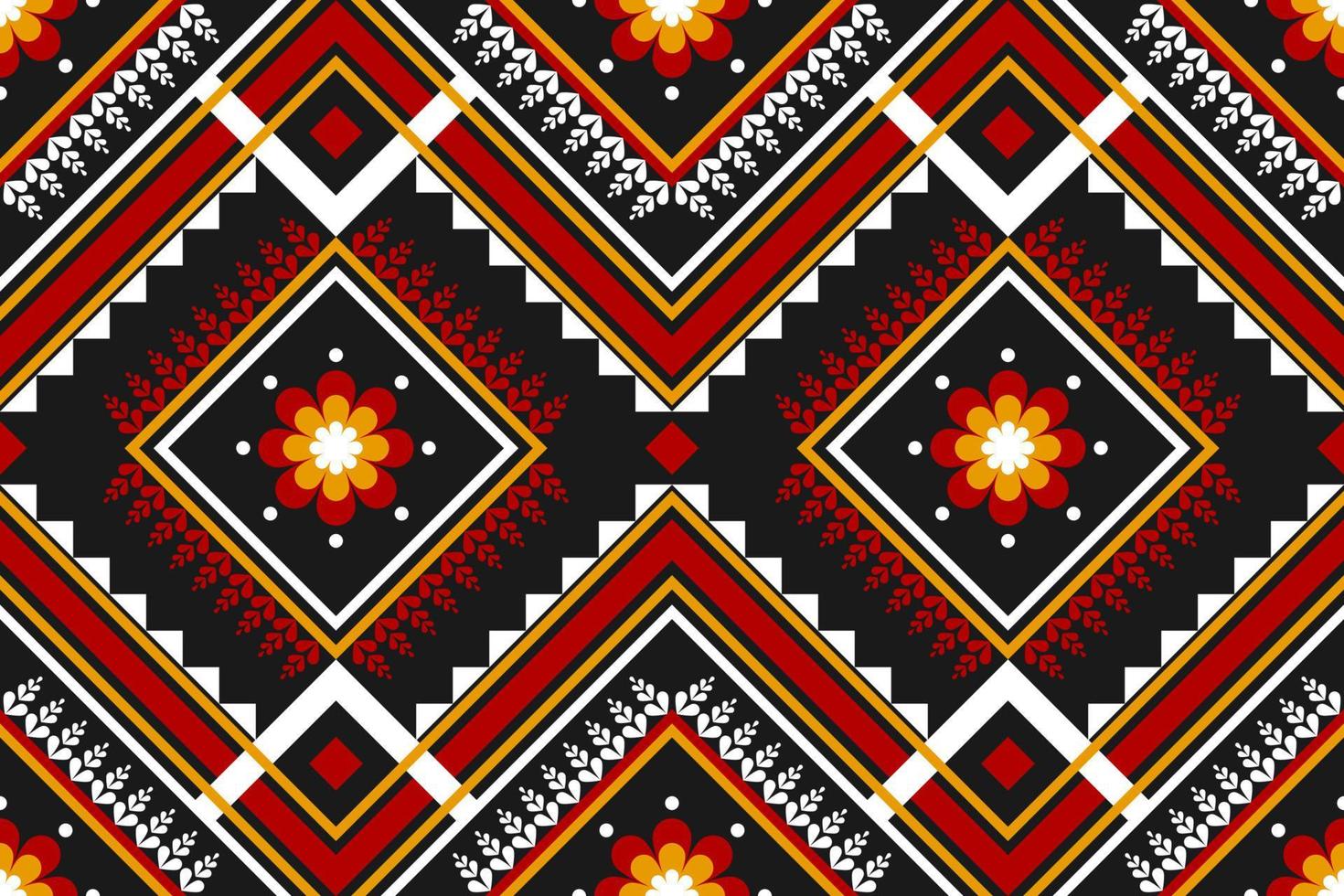 Fabric flower pattern background. Geometric ethnic oriental seamless pattern traditional. vector
