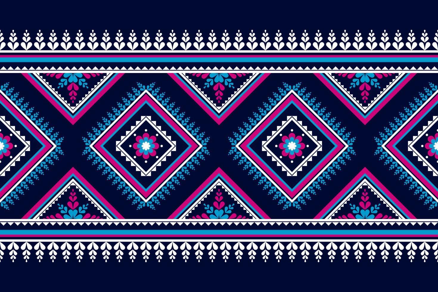 Abstract ethnic flower art. geometric oriental seamless pattern traditional. Tribal style striped. vector