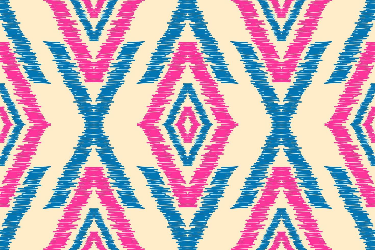Fabric ikat pattern art. Geometric ethnic seamless pattern traditional. American, Mexican style. vector