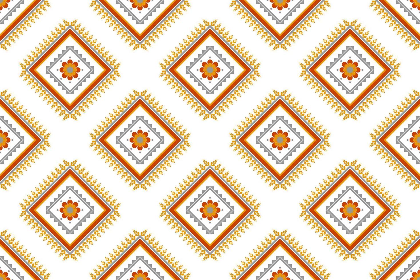 Fabric flower pattern background. Geometric ethnic oriental seamless pattern traditional. vector
