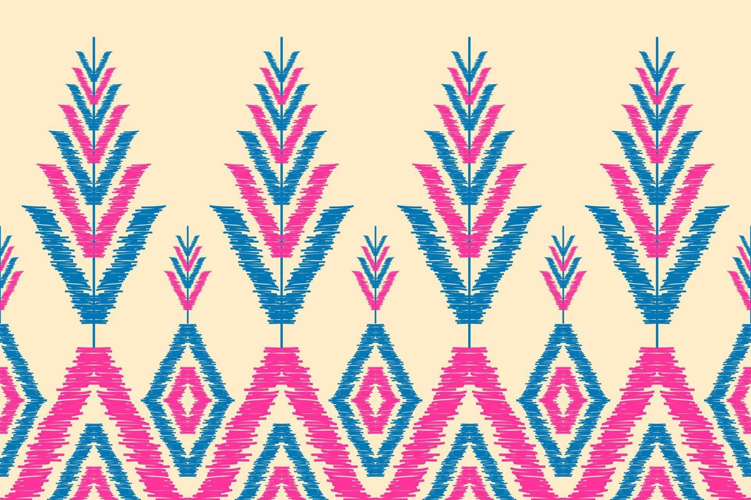 Abstract ethnic ikat background. Geometric seamless pattern in tribal. Fabric Indian style. vector