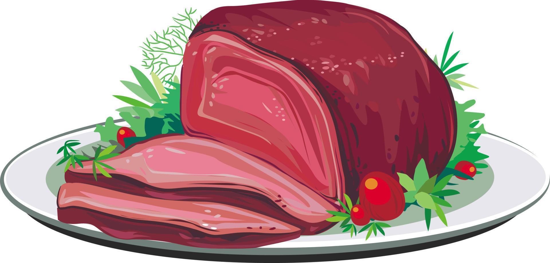 ilustraciones de ilustrador de adobe de cerdo asado vector