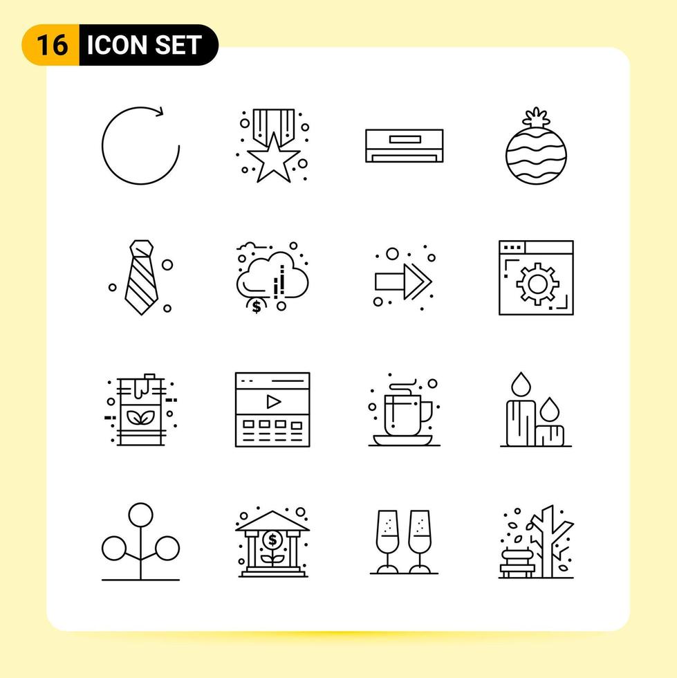 16 Creative Icons for Modern website design and responsive mobile apps. 16 Outline Symbols Signs on White Background. 16 Icon Pack. vector