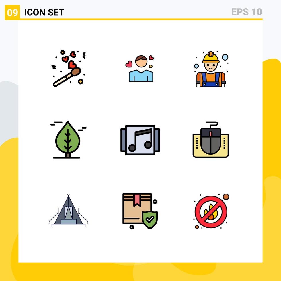 9 Creative Icons Modern Signs and Symbols of media plant heart canada labour Editable Vector Design Elements