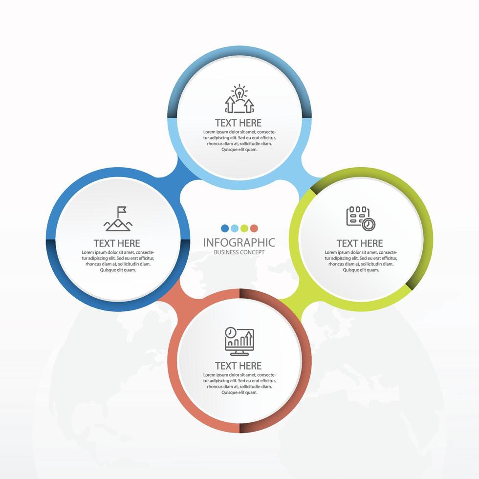 Basic circle infographic template with 4 steps, process or options vector