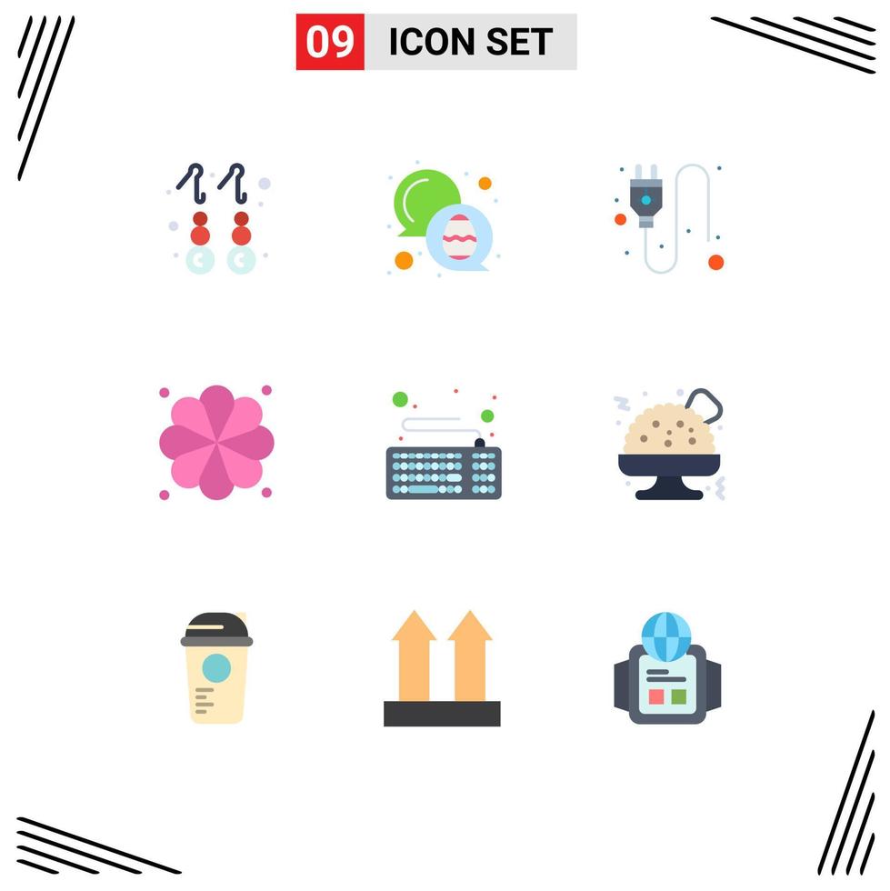 Modern Set of 9 Flat Colors and symbols such as keyboard device electric computer spa Editable Vector Design Elements